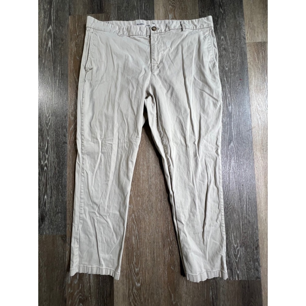 Old Navy Slim Built-In Flex Pants Mens 40x30 Khaki Tan Chino Trousers